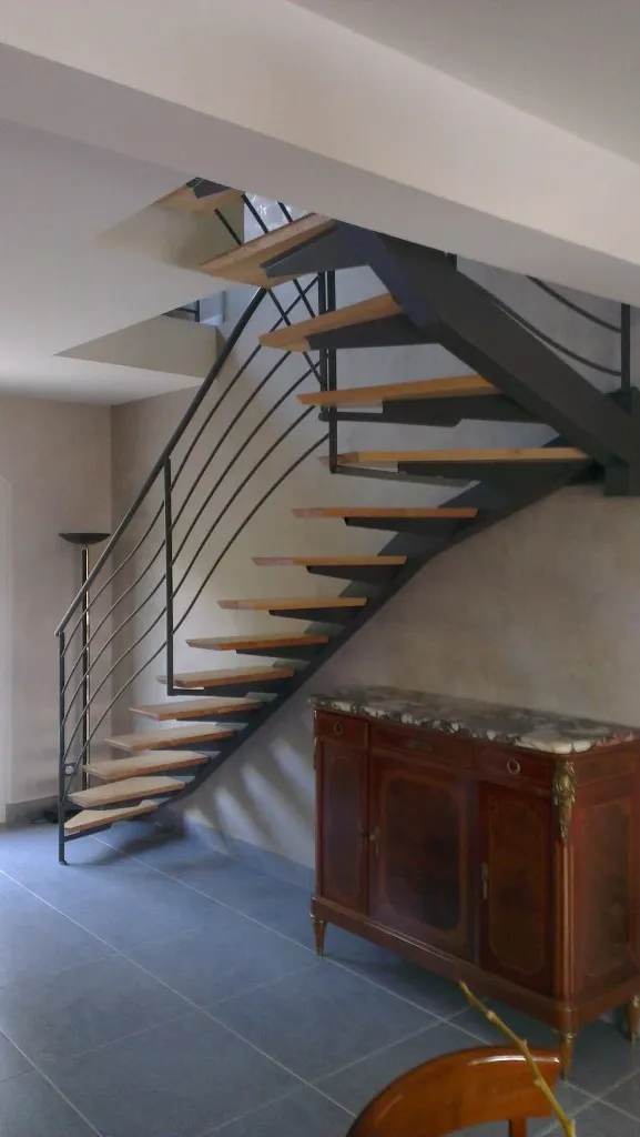 Escalier Quart-Tournant Métal & Bois