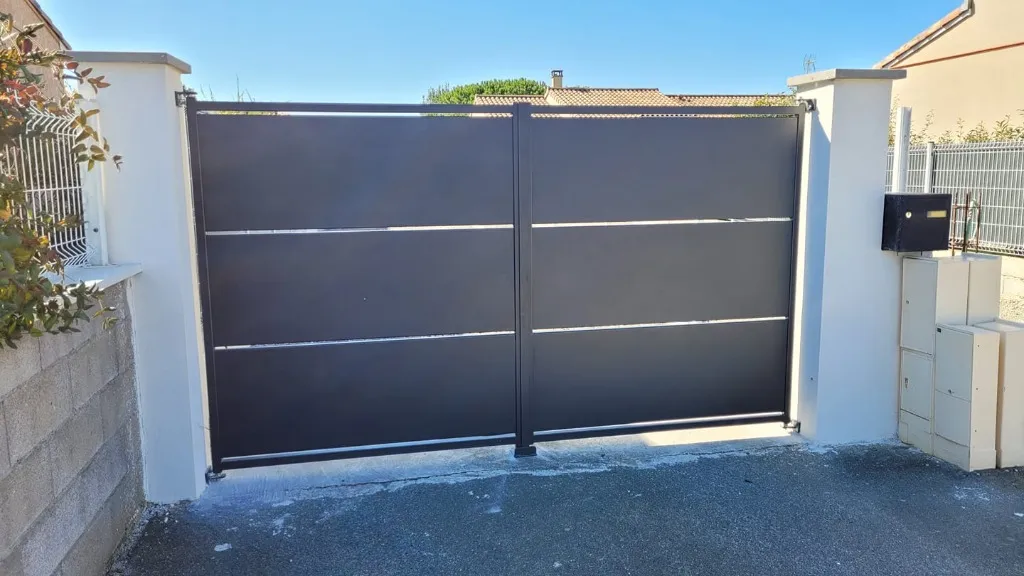 Portail Battant Moderne Gris Anthracite