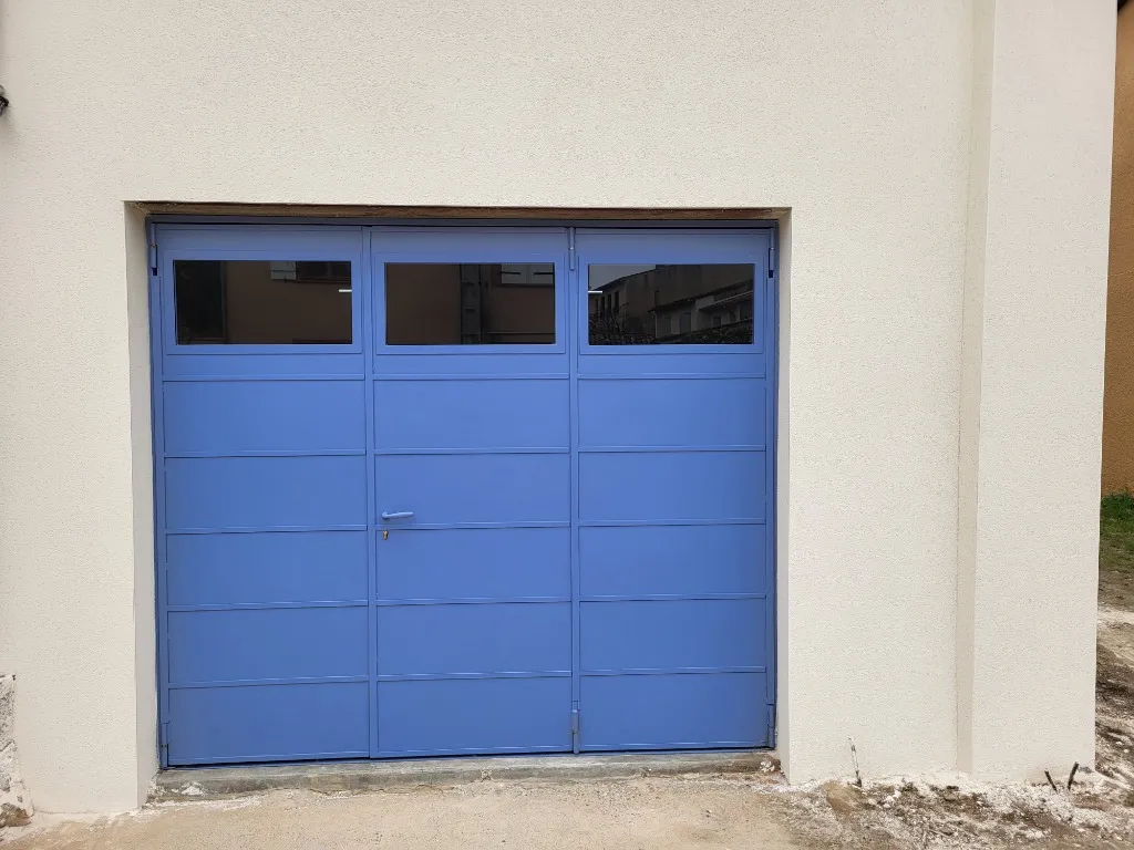 Porte de Garage Métallique Bleue